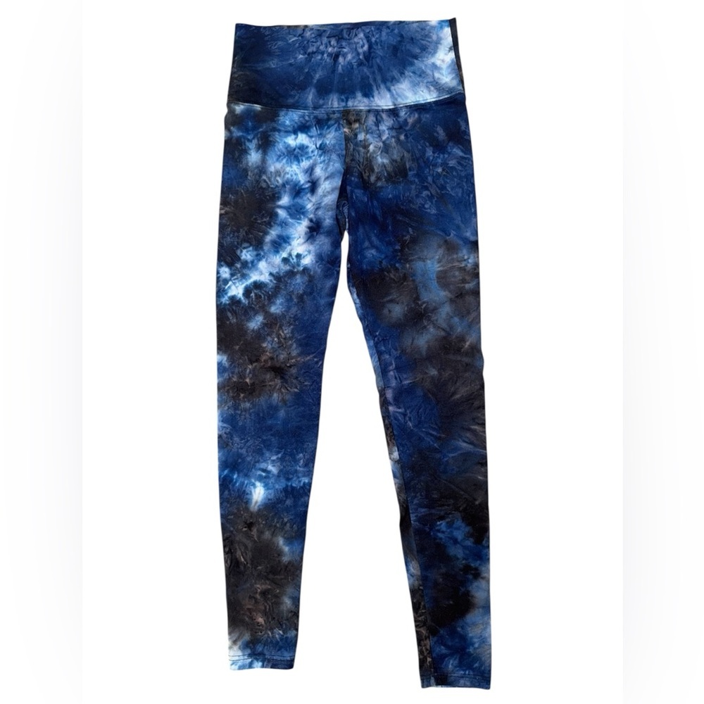 Blue High Waist Tie-Dye Leggings S